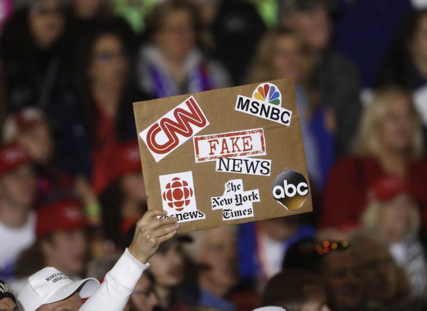 Mainstream media is Fake News sign